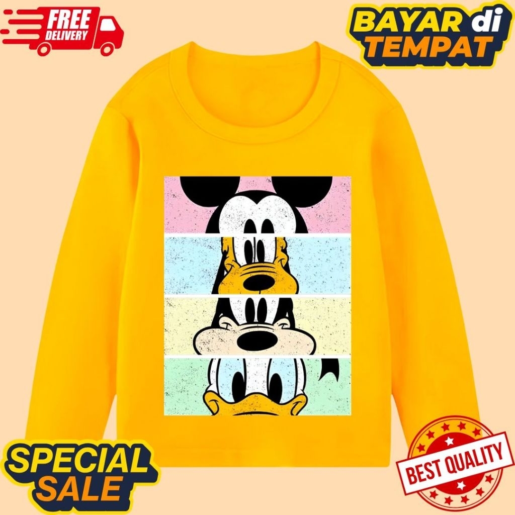 KAOS ATASAN ANAK LENGAN PANJANG UNISEX MOTIF AMIGOS MIKI