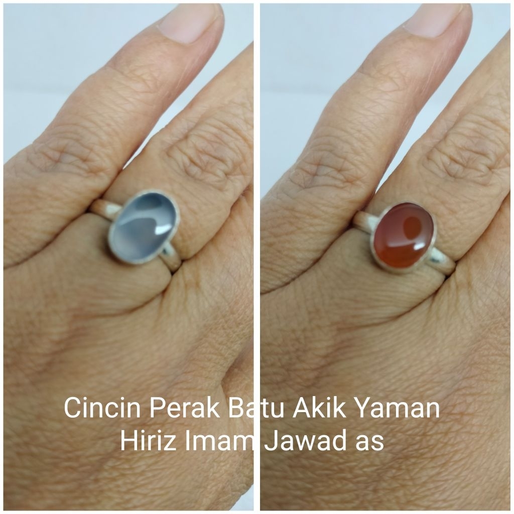 Cincin Perak Batu Akik Yaman Hiriz Imam Jawad as