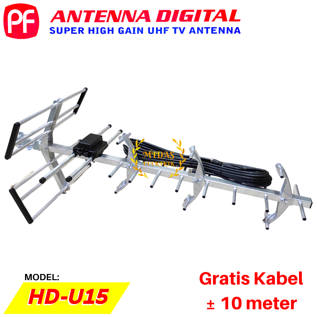 PF Antena Televisi Luar Ruangan Digital Outdoor HDU HD U 15 U15 HDU15 Super High Gain UHF TV Antenna