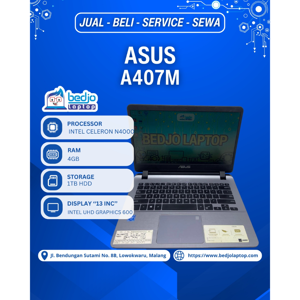 Laptop ASUS A407M TERTANGGUH Laptop Asus Murah Bekas 1jutaan, Laptop Asus Bekas HDD 1TB