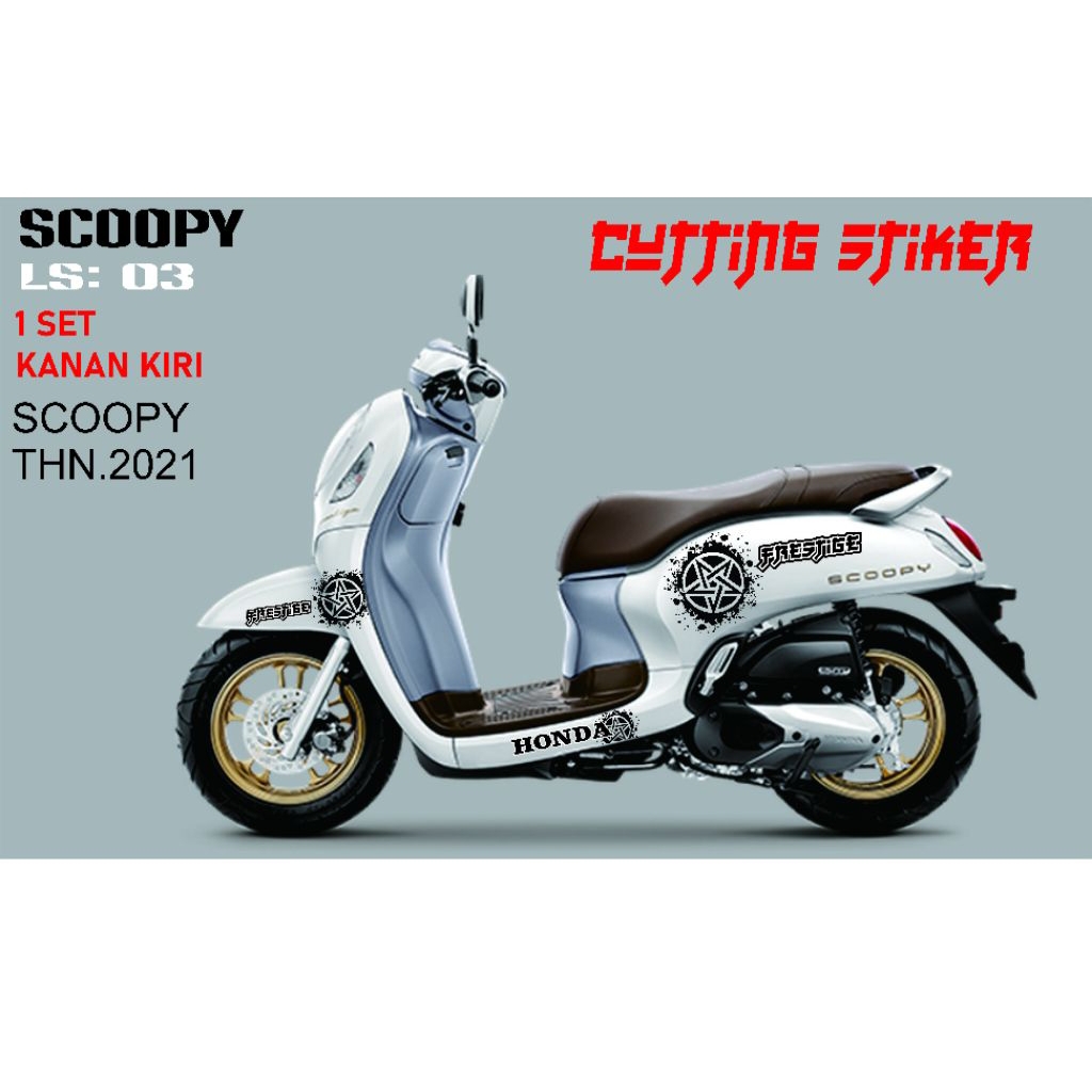 Cutting stiker motor SCOOPY custom striping pariasi motor. Custom stiker motor
