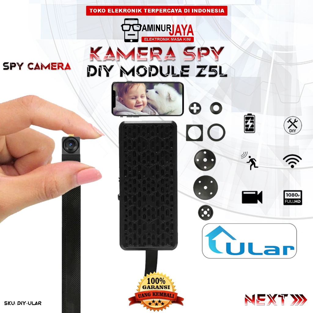 AMINURJAYA Kamera DIYULAR WiFi HD 108P Spy Camera Mata Mata Diy Module WiFi CCTV Mini Tersembunyi Pe