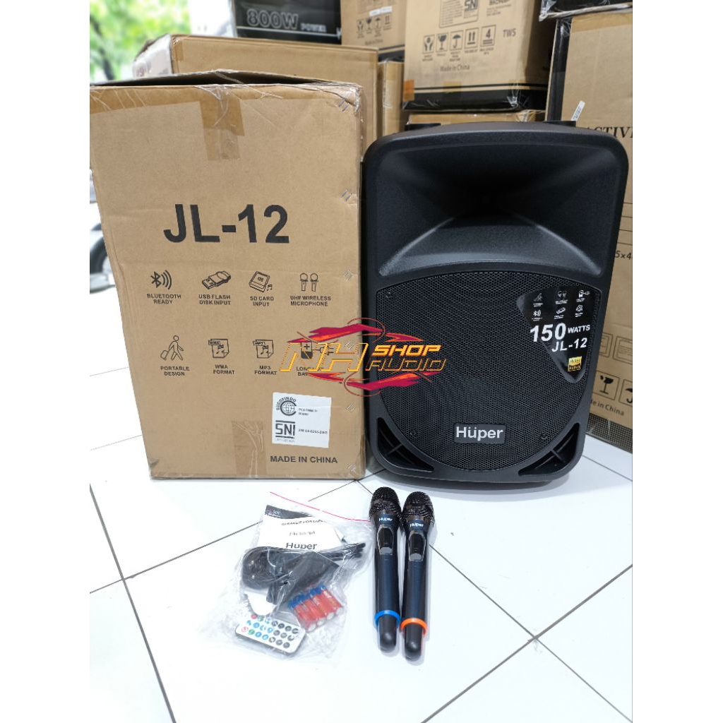 SPEAKER PORTABLE HUPER JL12 JL 12 JL-12 SPEAKER MEETING HUPER JL12 original Model Terbaru Efek Rever