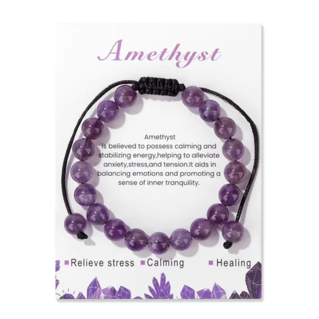 GELANG BATU ALAM AMETHYST STONE GELANG PRIA WANITA