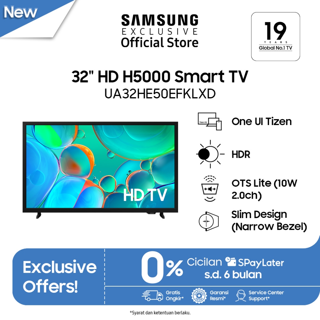 [Online Excluisve] Samsung 32" HD HE50E TV | HDR | OTS Lite | One UI Tizen | Slim Design | UA32HE50E