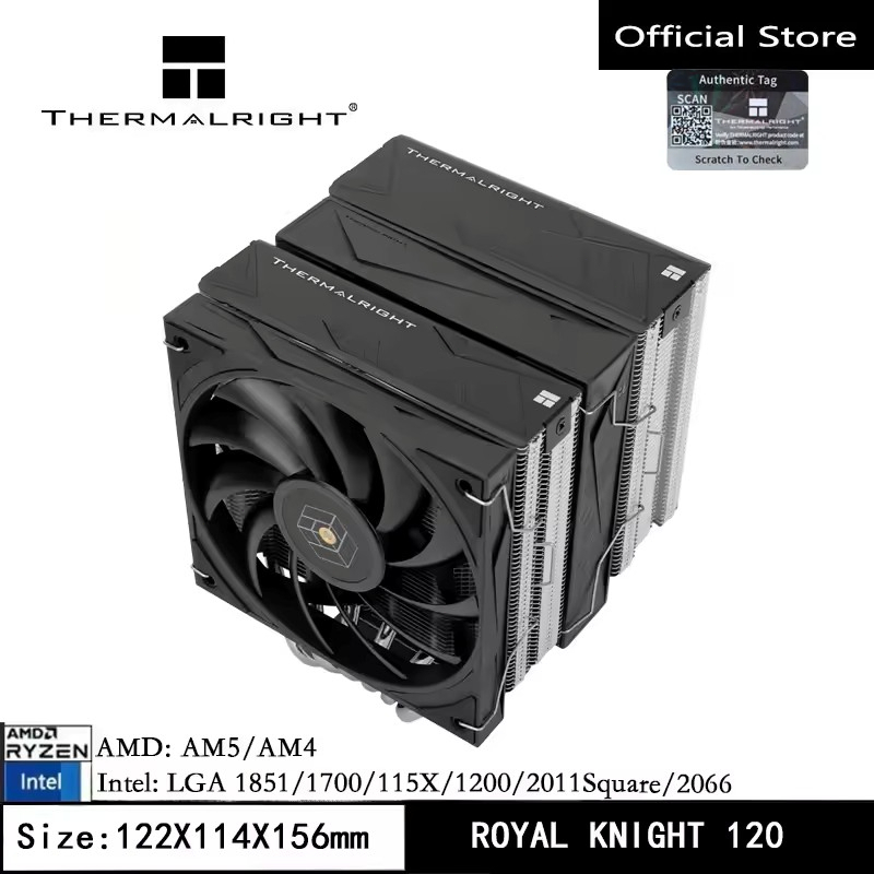 Thermalright Royal Knight 120 CPU Air Cooler Dual Fan 6 Pipa Panas PC Cooling radiator Dual Towers u