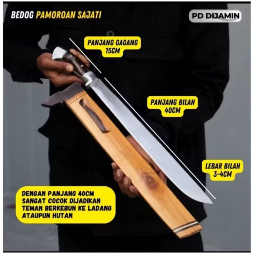 Golok Pamoroan Sajati-Baja Per Asi Kuat kokoh& Tajam