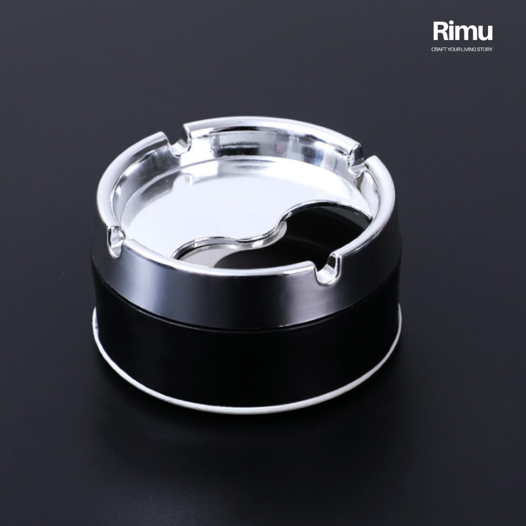 RIMU Asbak Putar Tutup / Asbak  Portable Rotation Enclosed / Asbak Stainless Steel Tebal