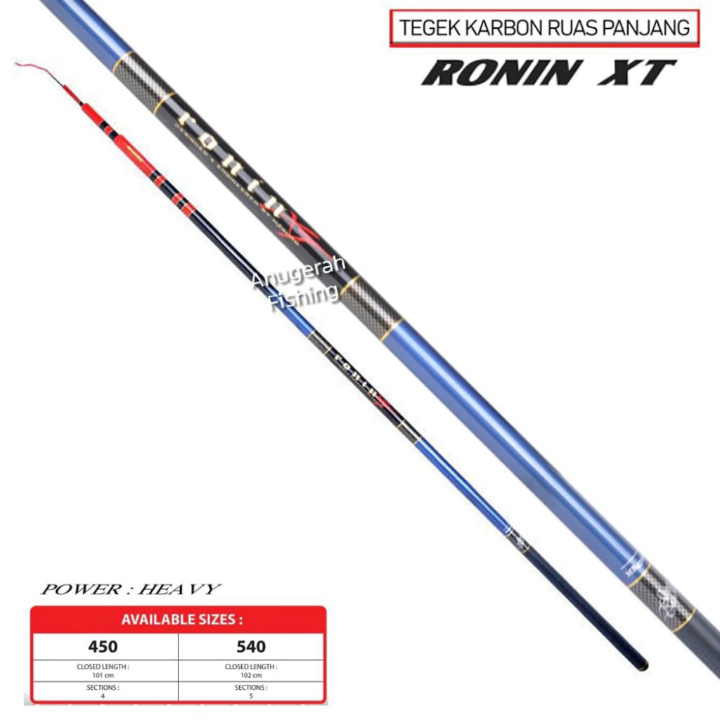 Joran Tegek Maguro RONIN XT | 450 | 540 | Tegek Pasiran | Joran Kuat | Alat Pancing Original