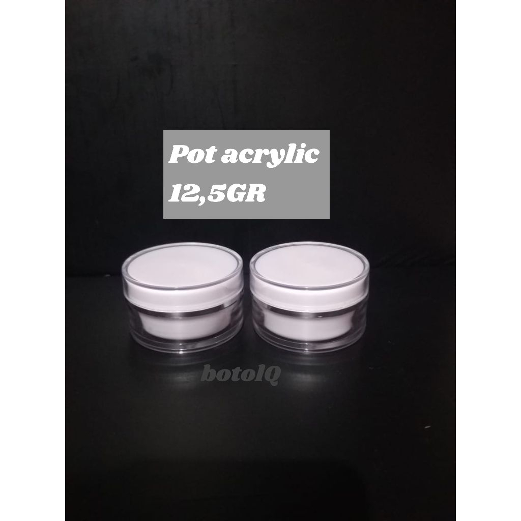 Pot acrylic 12,5gr putih / pot elegan / pot akrilik putih 12,5gr