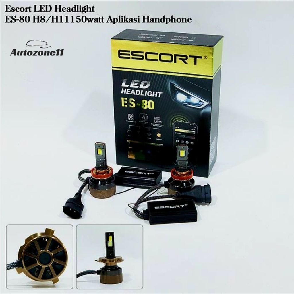 ESCORT Smart LED Lampu Mobil Motor 3 Warna HP Aplikasi/ Lampu HeadLight Aplikasi HP / Bohlam Depan L