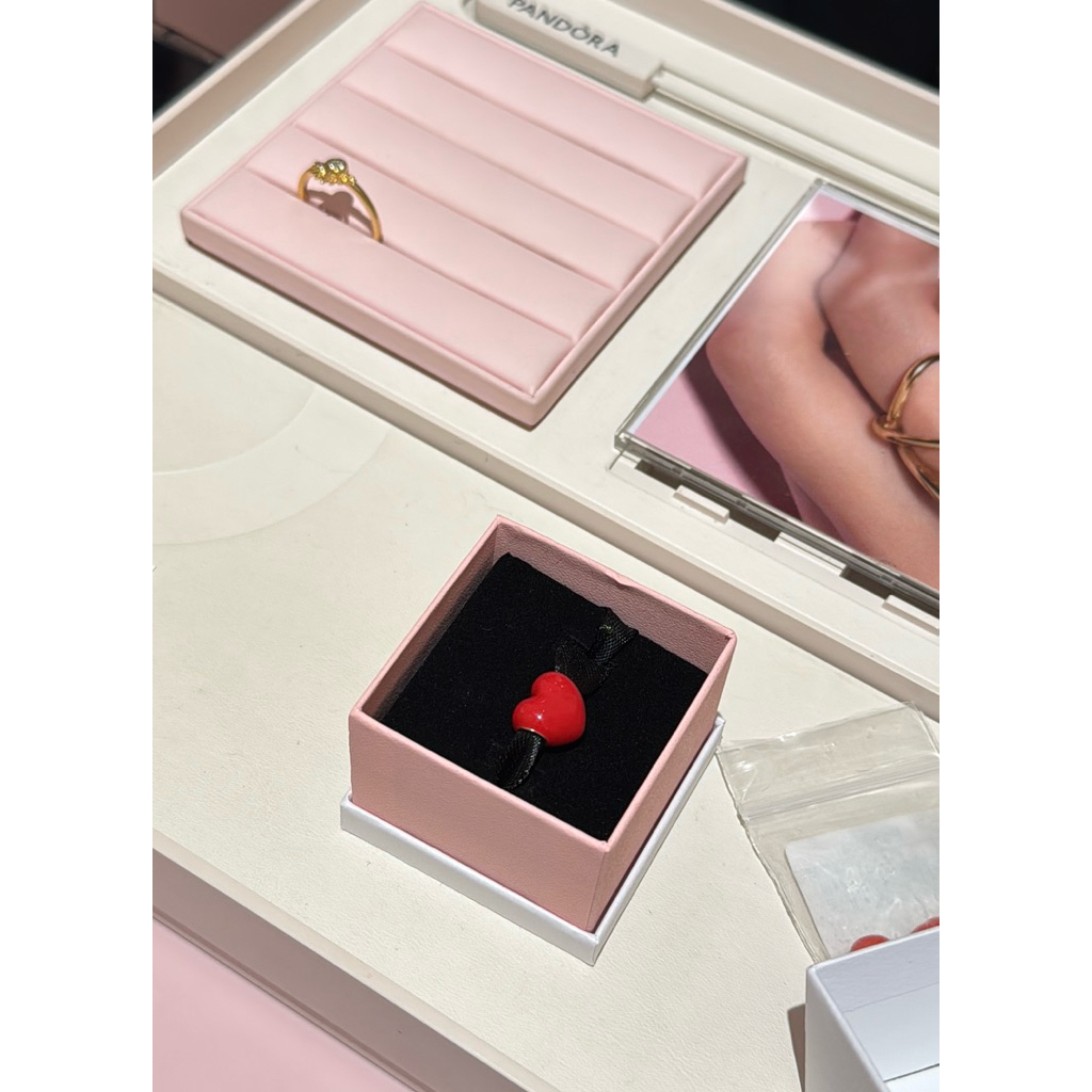 PRELOVED Heart Sterling Silver Charm Pandora - ORI