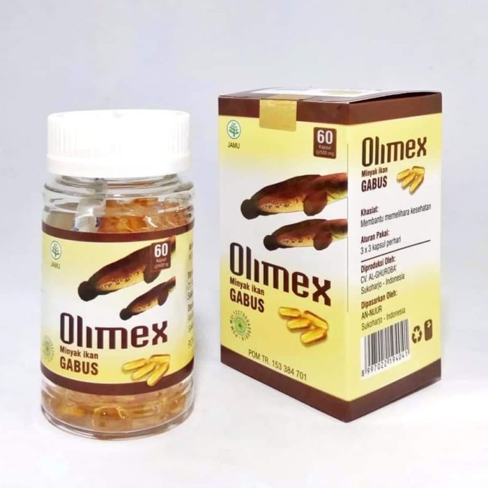 OLIMEX - Kapsul Minyak Ikan Gabus Asli Original Official Store - Minyak Ikan Gabus BERGARANSI