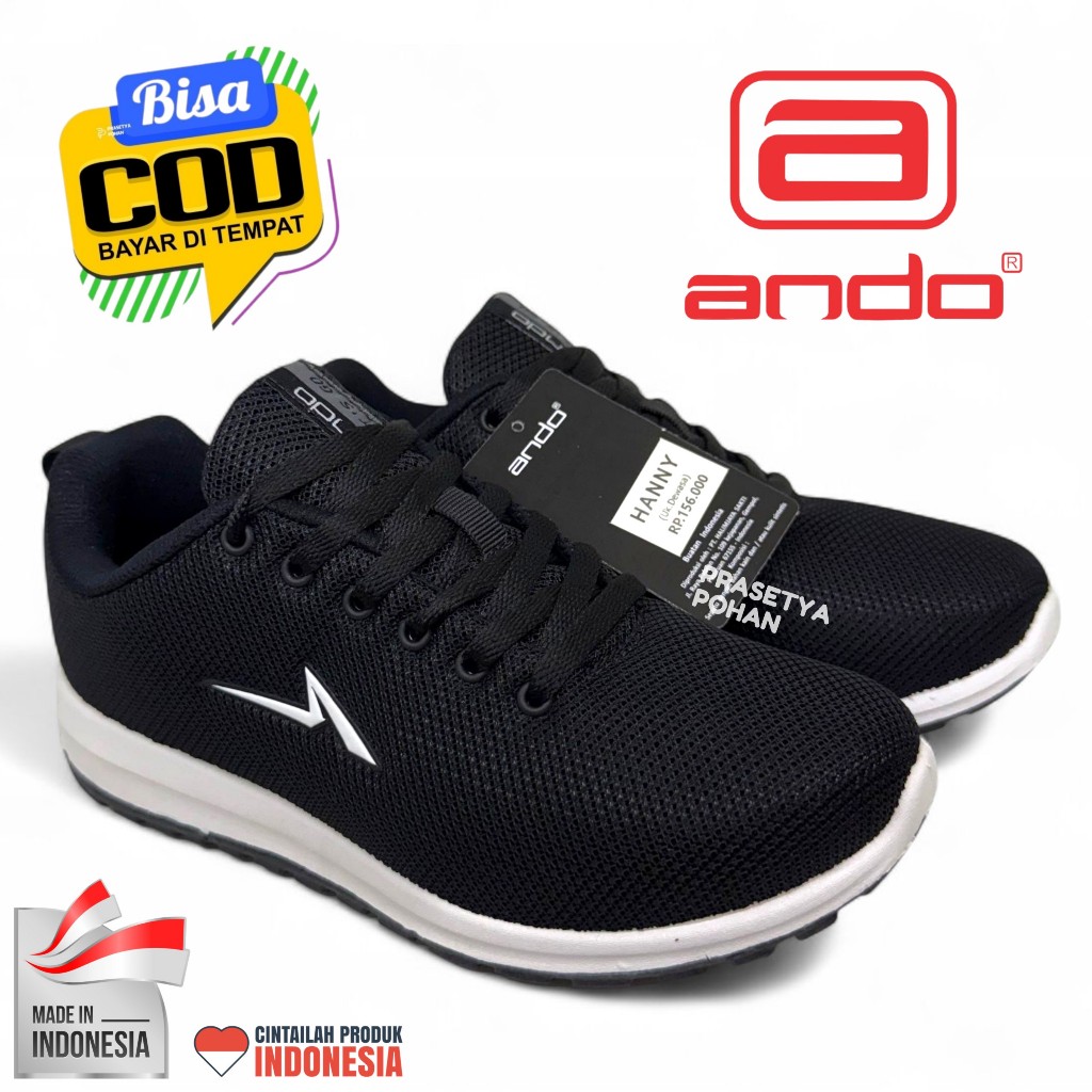 Sepatu Sekolah SD SMP SMA Anti Slip Original ANDO - Sepatu Anak Laki dan Perempuan SD SMP SMA ANDO P
