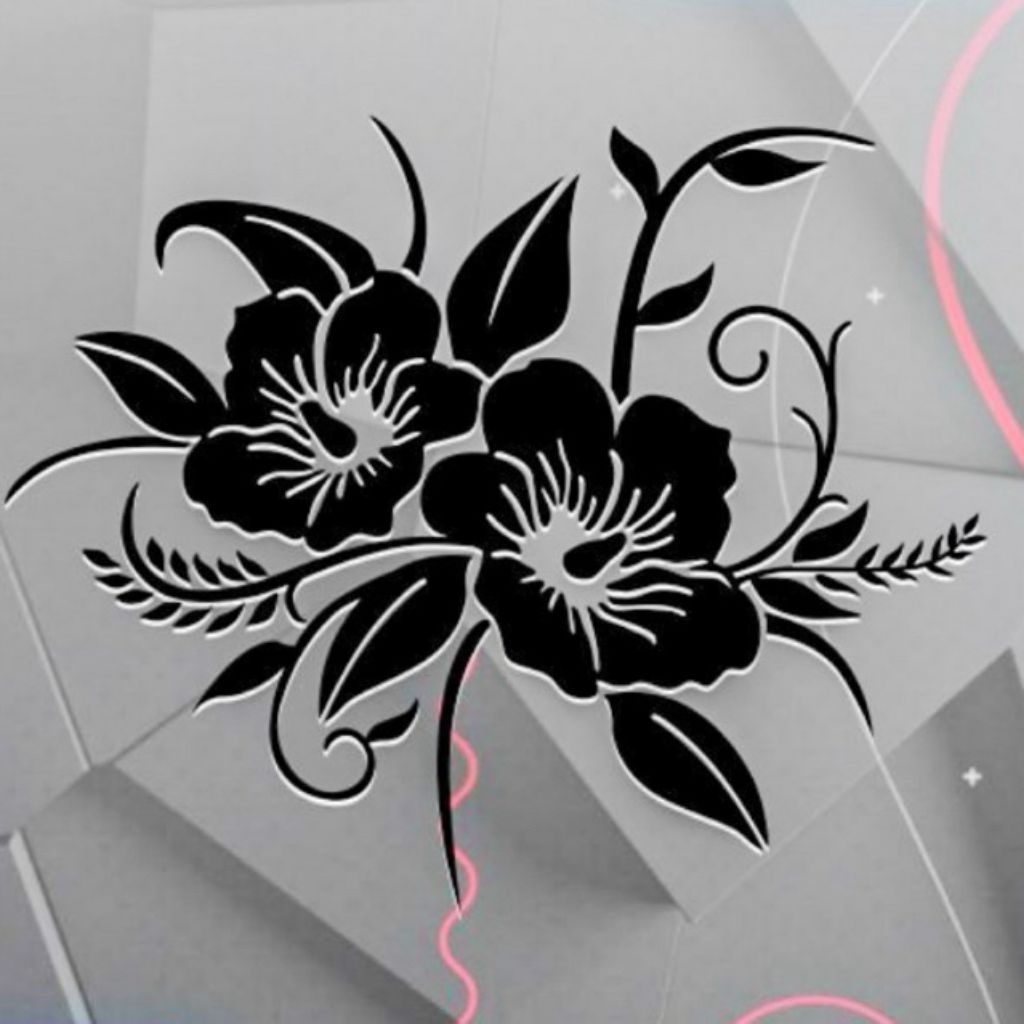 Stiker couple flower variasi bunga cantik lucu  sticker cutting helm motor mobil