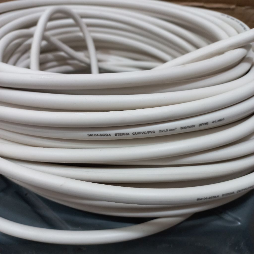 Kabel Kawat ETERNA 2x1,5 NYM Permeter / Kabel kawat tembaga isi 2 (1 meter)