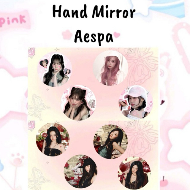 Hand Mirror Aespa Kaca Cermin Karina Giselle Winter Ningning
