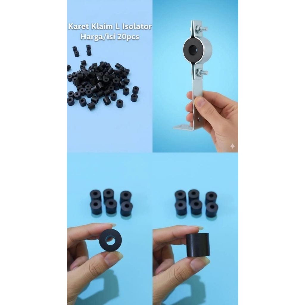 Karet Klaim L Isolator Karet Bulat Clamp Braket Kabel Pipa Universal Alat Listrik Penangkal Petir