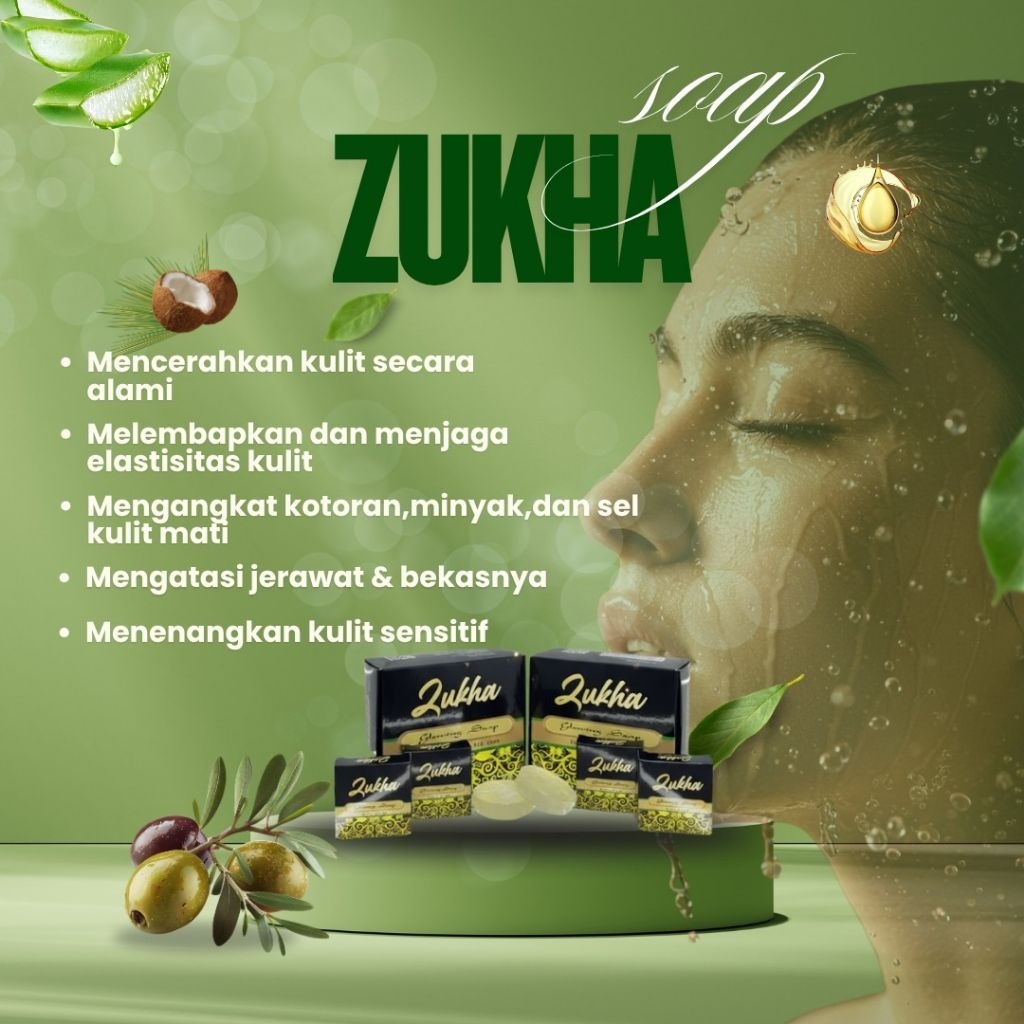 bundling 4pc zukha  glowing soap mengatasi jerawat,flek & smua keluhan kulit