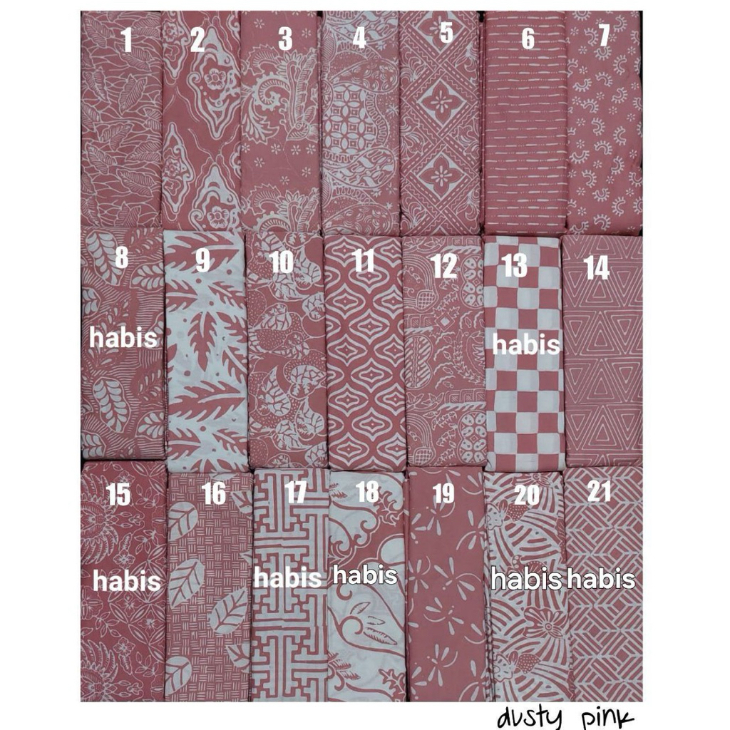 Kain Batik Cap Garutan  Warna Dusty Pink Kain Batik Meteran Seragaman - Kain Batik Bahan Katun
