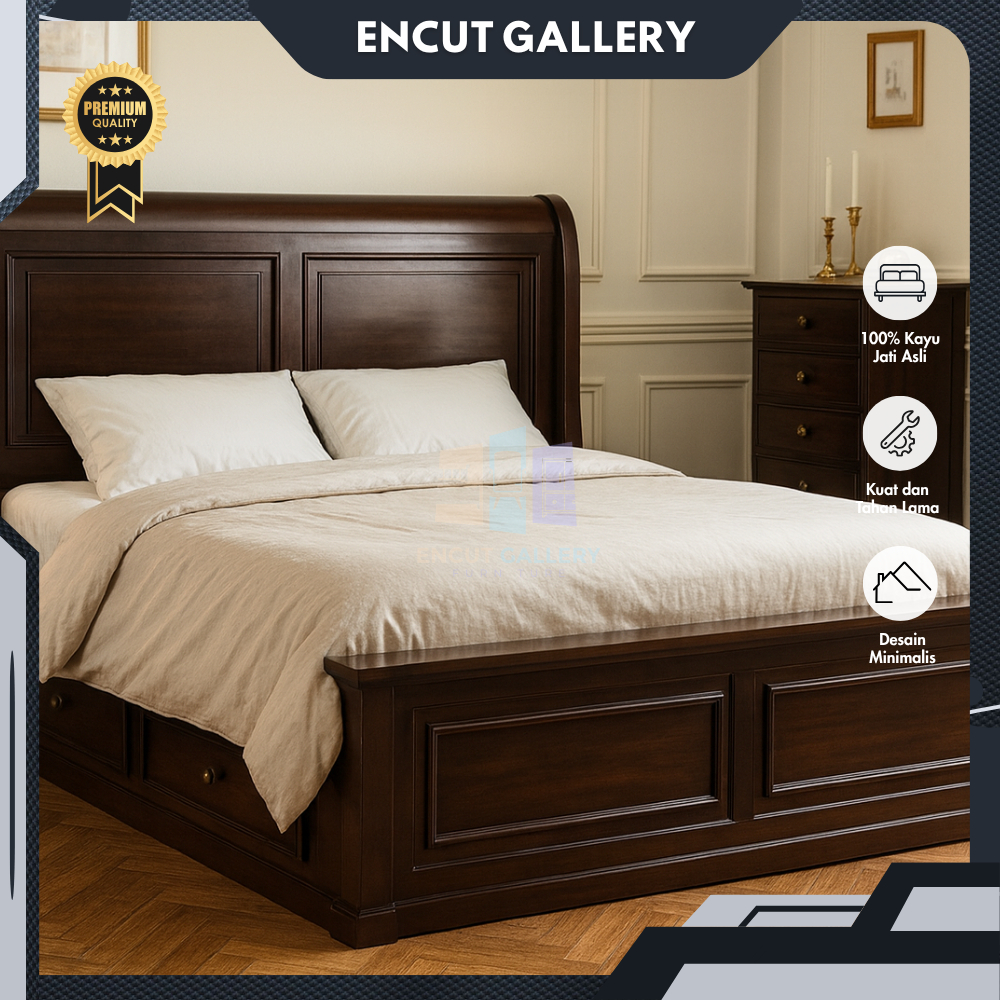 Ranjang Tempat Tidur Kayu Besar Ukuran 200x200 Cm Dipan Jati Dipan Tempat Tidur Minimalis