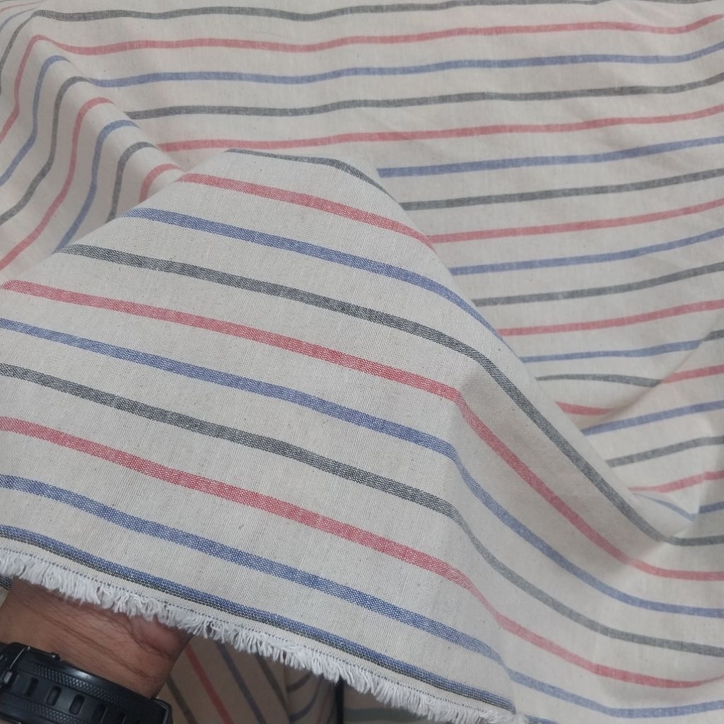 Kain/Bahan/Katun linen/Salur/Linen katun