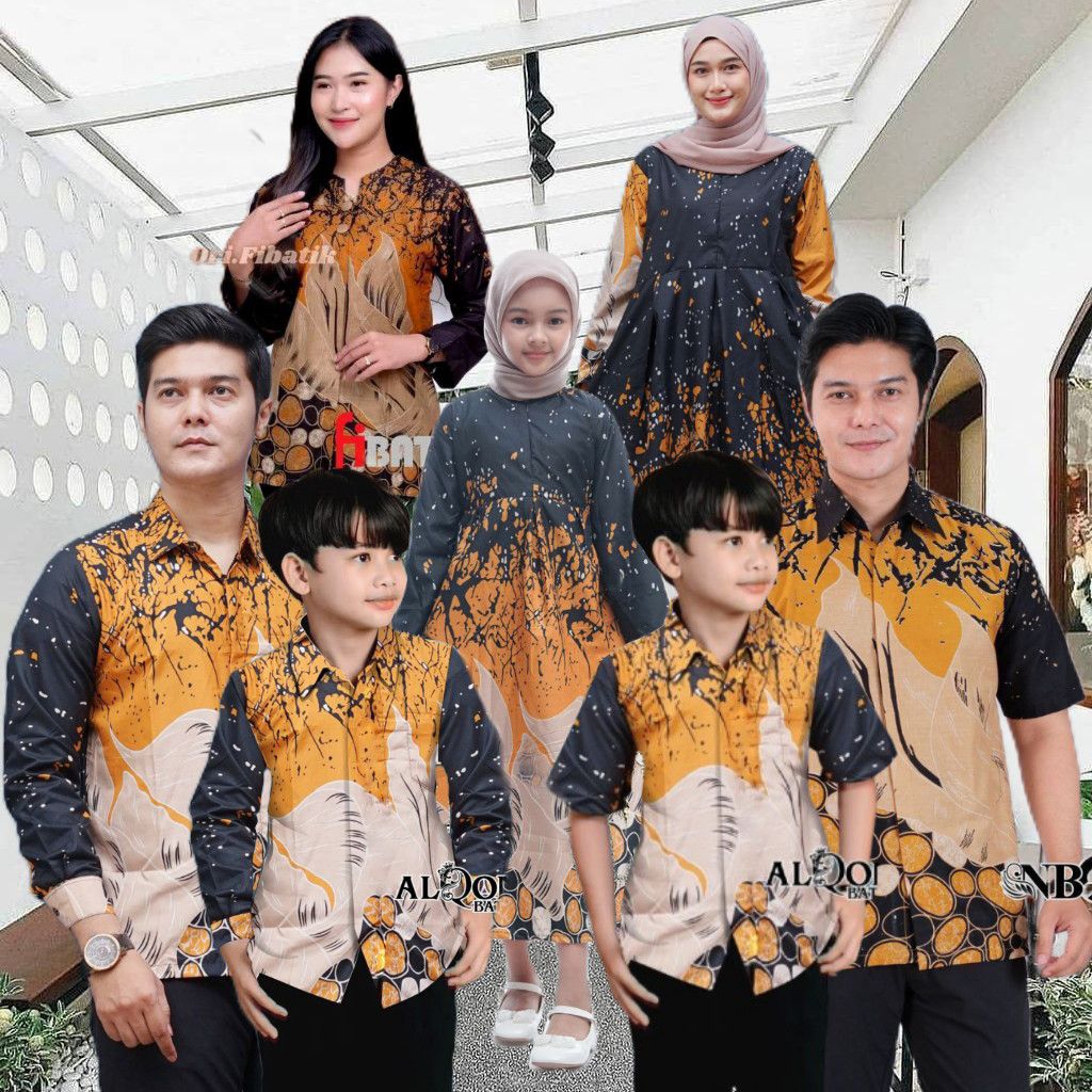 PROMO BATIK COUPLE KELUARGA SARIMBIT sania ruffle batik ori ndoro jowi motif SENO HIJAU BOTOL