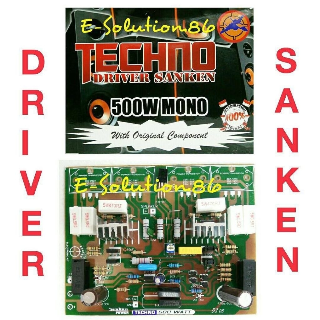 rakitan driven sanken TECHNO 500W MONO kit sanken power driver sanken mono sniper sanken