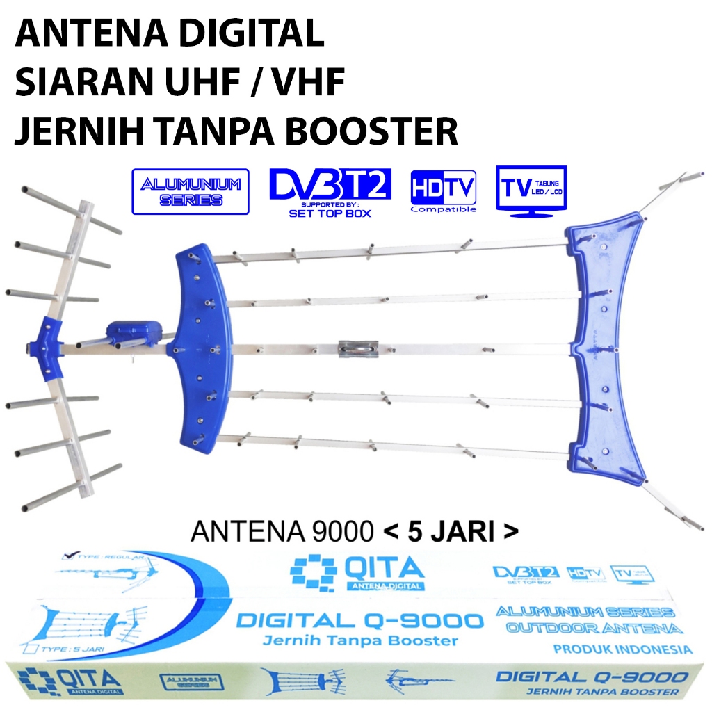 ( PROMO ) Antena TV Luar Digital Siaran UHF / VHF Tabung LED LCD Outdoor (Balun Asli)