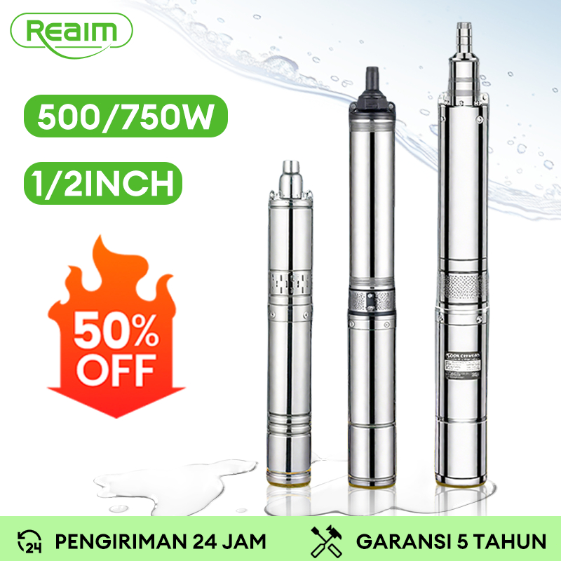 REAIM pompa air sumur 1INCH/2INCH pompa celup Pompa Celup Stainless Steel