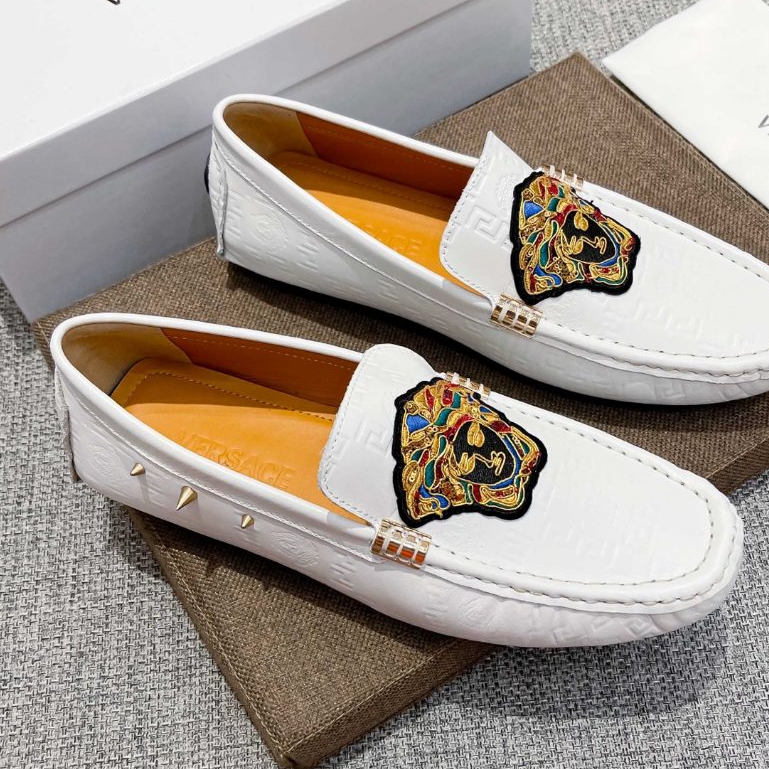 VERSACE Slip-On outdoor Fashion Casual Sepatu Pria Sneakers Shoes loafer kulit Comfortable Breathabl