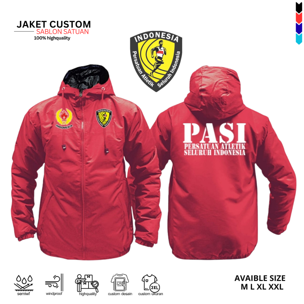 Jaket Custom PASI Jaket Persatuan Atletik Seluruh Indonesia
