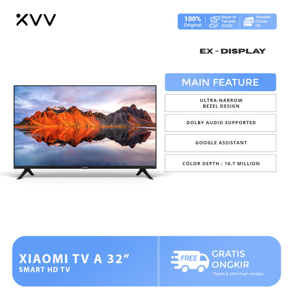 (EX - DISPLAY) Xiaomi TV A 32 | Dolby DTS Audio | Premium Metalic Frame | Bezel-Less Design