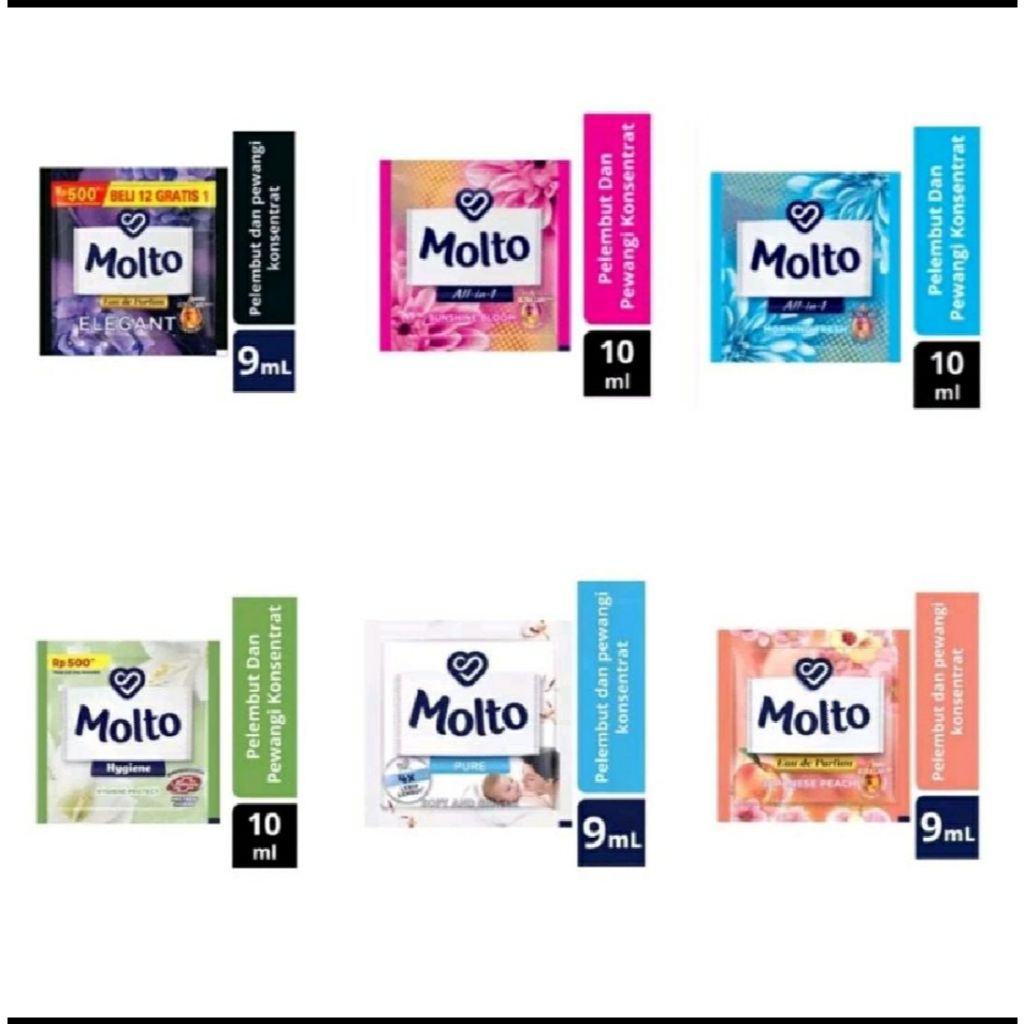 Molto Pewangi dan Pelembut Pakaian Sachet 1 Pcs @8 ml Varian aroma - Molto Elegant