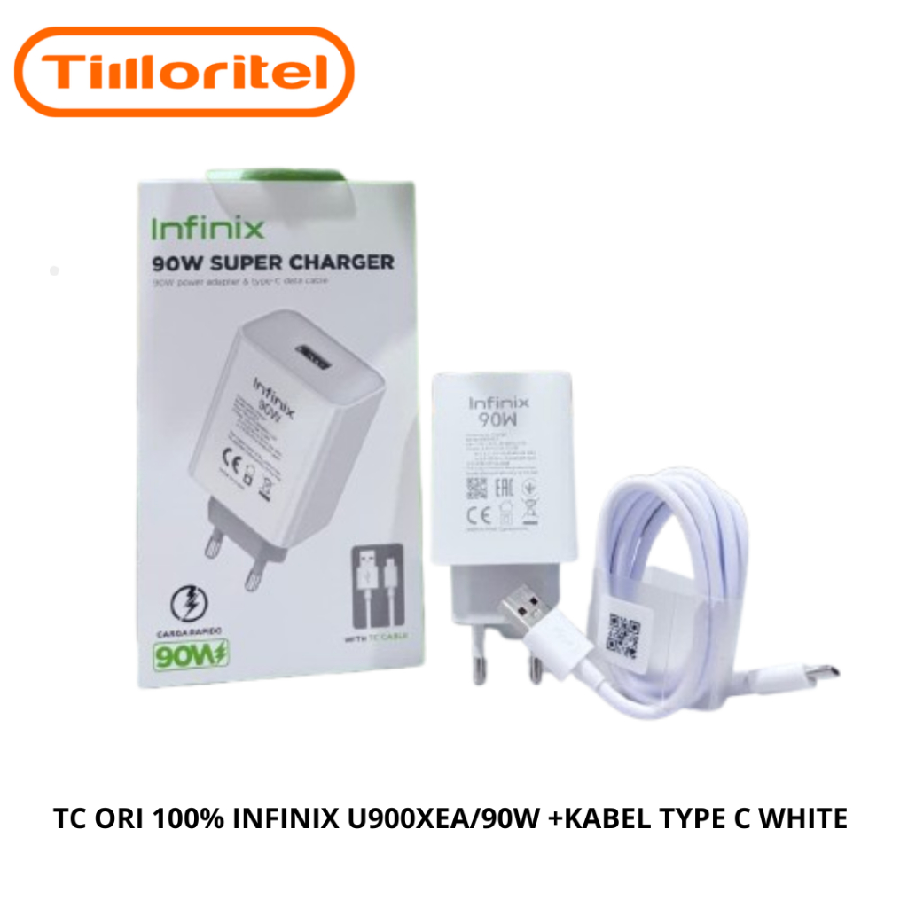 TC ORI 100% INFINIX U900XEA/90W +KABEL TYPE C WHITE