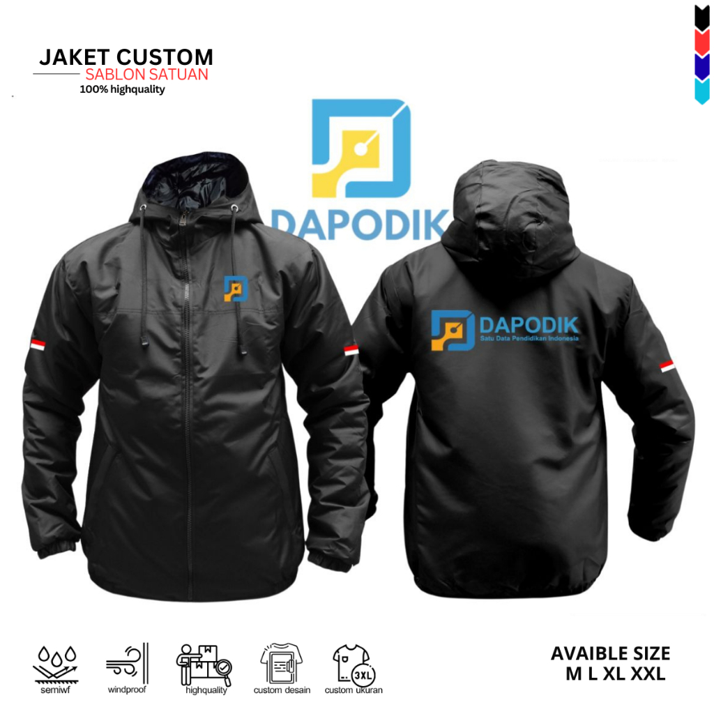 JAKET PARASUT CUSTOM DAPODIK JAKET ELE DAPODIK DESAIN SUKA SUKA