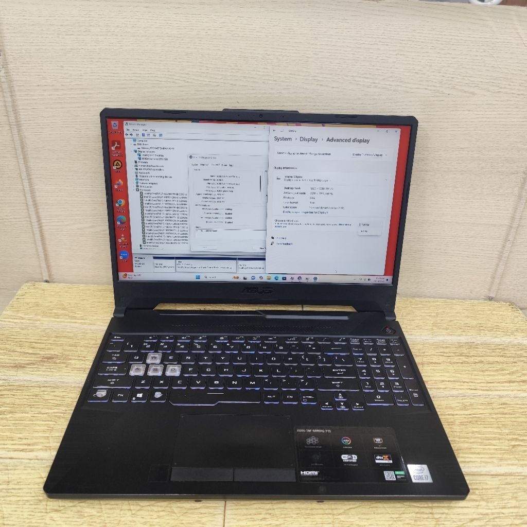 Laptop Second ASUS TUF GM F15 FX506LH Core i7-10870H Ram 8gb SSD 512gb GTX 1650 IPS