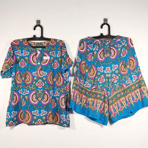 Kencana Ungu Daster Kekinian Batik Stelan Kulot Celana Baju LD 116