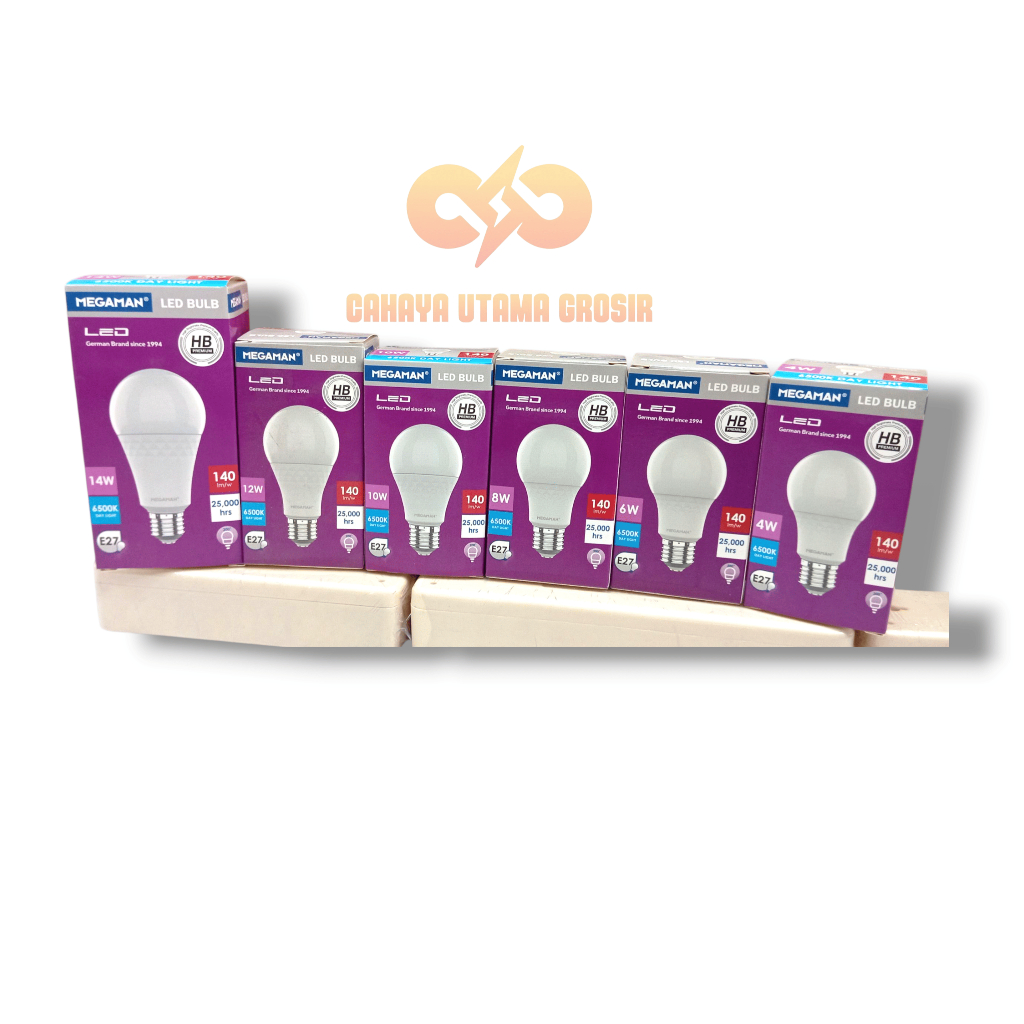 MEGAMAN Lampu Bohlam LED X Serial Bulb A 4W 6W 8W 10W 12W 14W Kualitas Premium