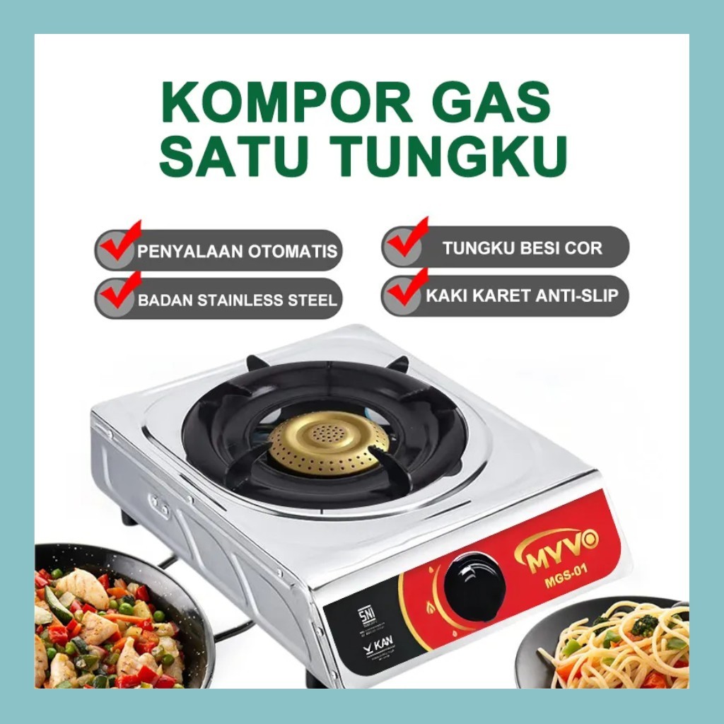 SNI Kompor Gas 201 Stainless / Kompor Portable / Kompor Gas 1 Tungku / Tungku Gas Alam / Kompor Gas 