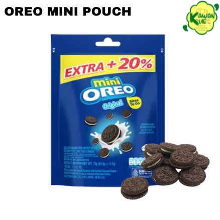 Oreo Mini Original Pouch 61gr/Oreo Mini Biskuit Vanila