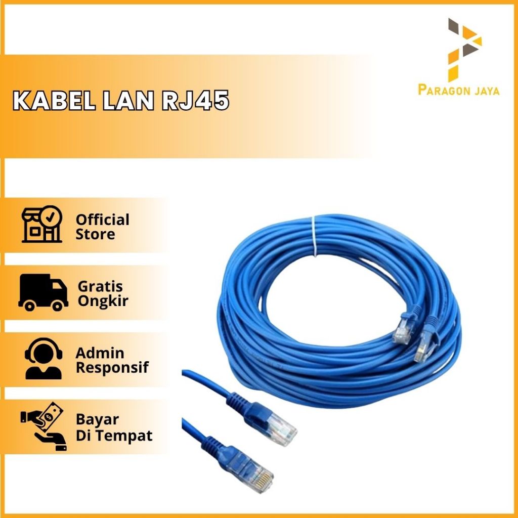 Kabel LAN 10M CAT 5 / Kabel UTP 10 Meter Pabrikan High Quality 333 Kabel RJ45 Ethernet