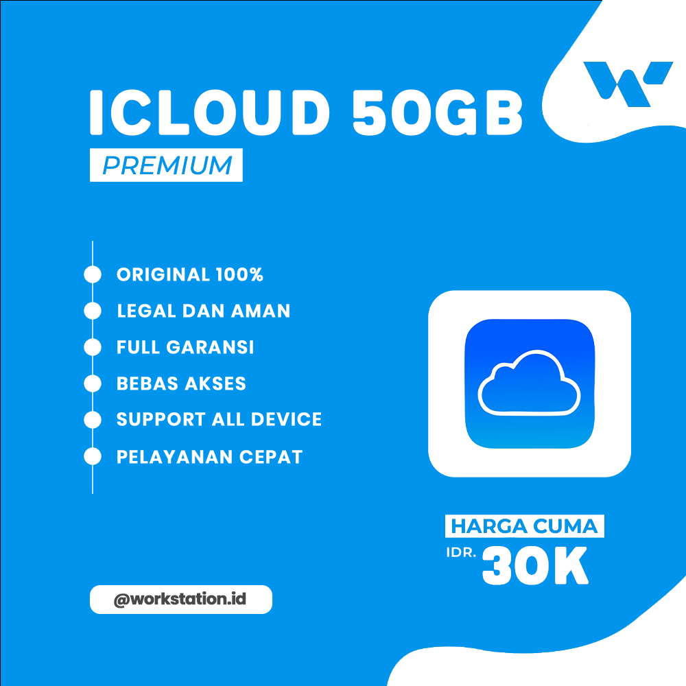 Icloud 50GB Premium 1 Tahun - Unlimited Cloud Drive