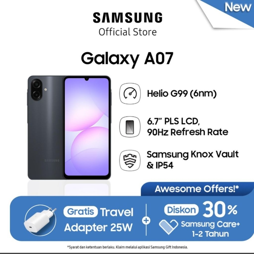 SAMSUNG A07 4/128 NEW BARU MURAH