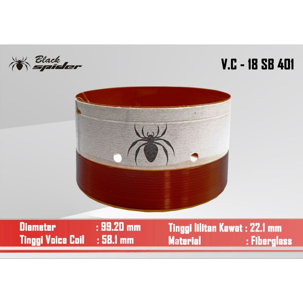Voice Coil Black Spider BS 18 SB 401 (ORIGINAL)