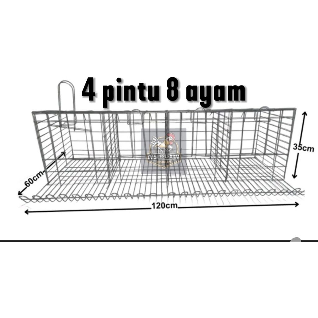Kandang Baterai Ayam Petelur 4 Pintu 8 Ekor – Kandang Galvanis Awet & Kokoh untuk Ayam Petelur