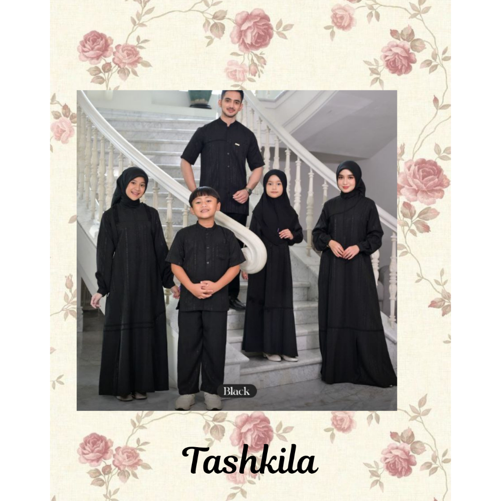 ( Sarimbit Rauna Series Betari Black ) Gamis Dewasa Rauna RGF Koko Rauna Panjang RKF  Koko Anak Laki