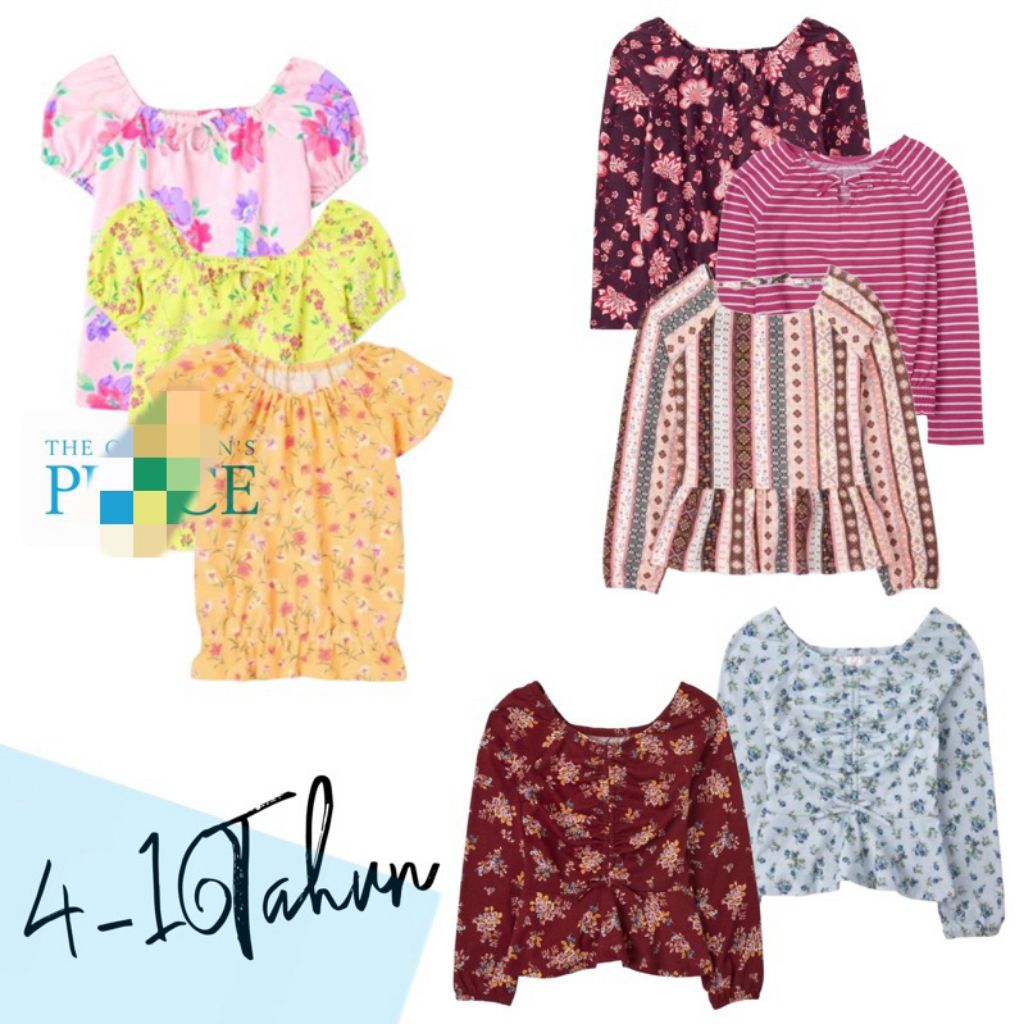 Baju Atasan Kaos Fashion Anak Perempuan Tcp Original 4-16Tahun 1416