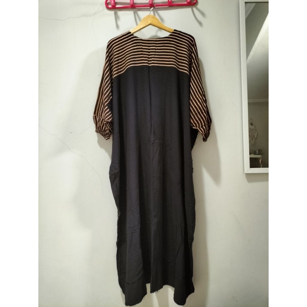 DRESS GAMIS KAFTAN SALUR HITAM KATUN LUCU PL