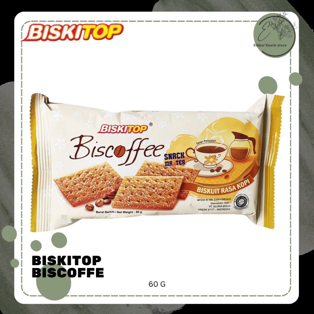 BISKITOP - BISCOFFE 50g Biskuit Kue Kering Anak Dewasa Enak Renyah Biscuit Rasa Kopi Manis